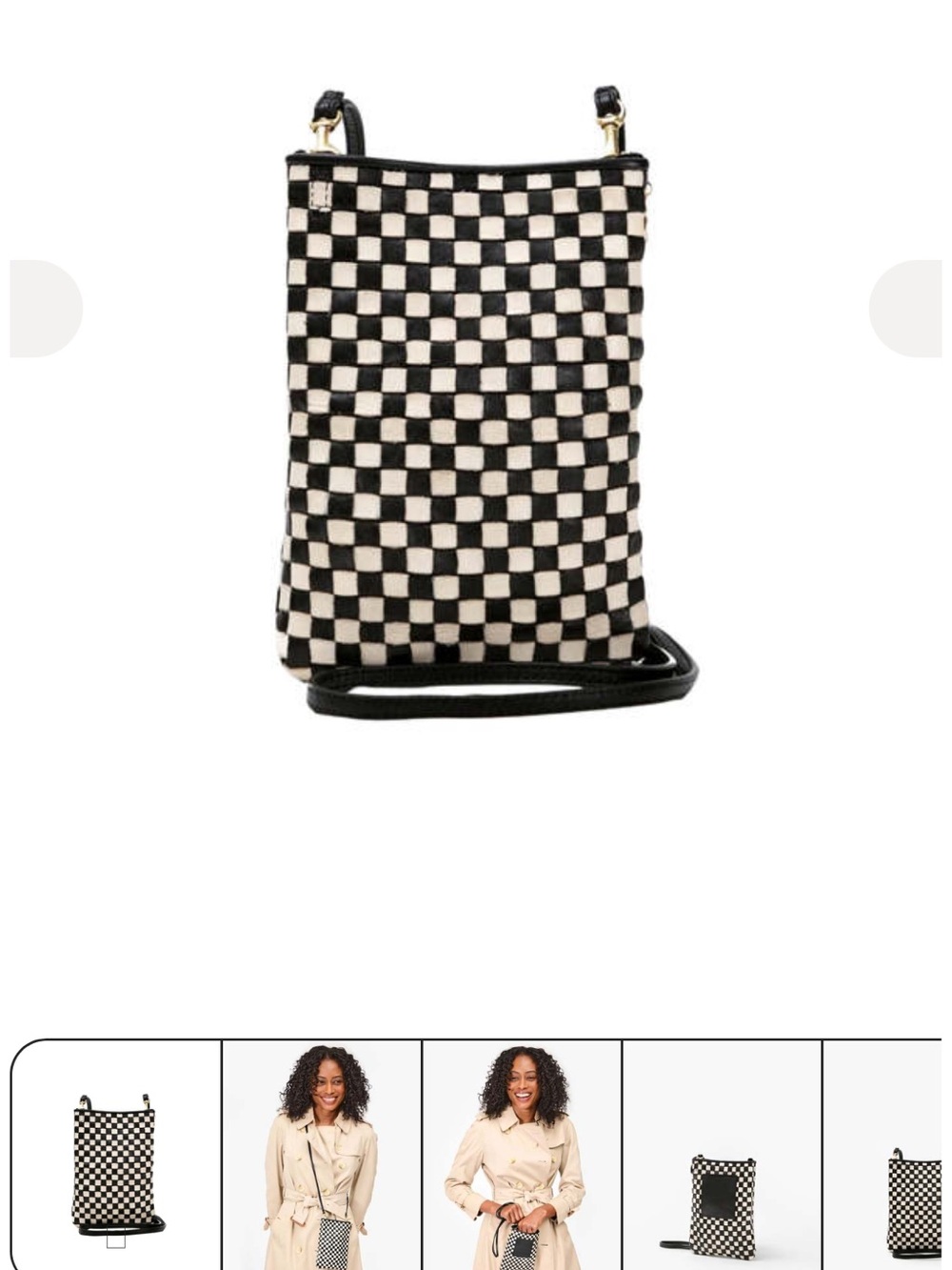 Clare V POCHE white checkered bag